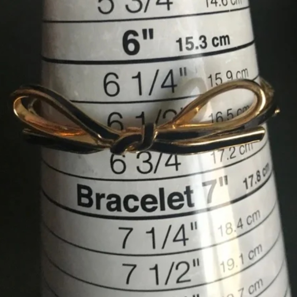 Kate Spade New York Skinny Mini Bow Gold-tone/Black Bangle Bracelet - Picture 9 of 10